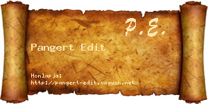 Pangert Edit névjegykártya